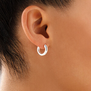 3mm x 10mm Huggie Earrings in Sterling Silver