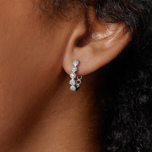 Bubble Huggie Earrings with 0.25 Carat TW of Diamonds in 10kt White Gold