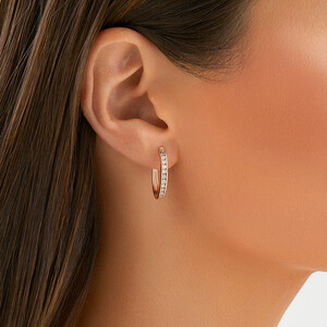 Huggie Earrings with 0.25 Carat TW of Diamonds in 10kt Rose Gold