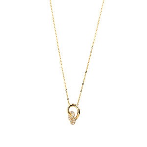 Mini Knots Necklace with 0.12 Carat TW of Diamonds in 10kt Yellow Gold