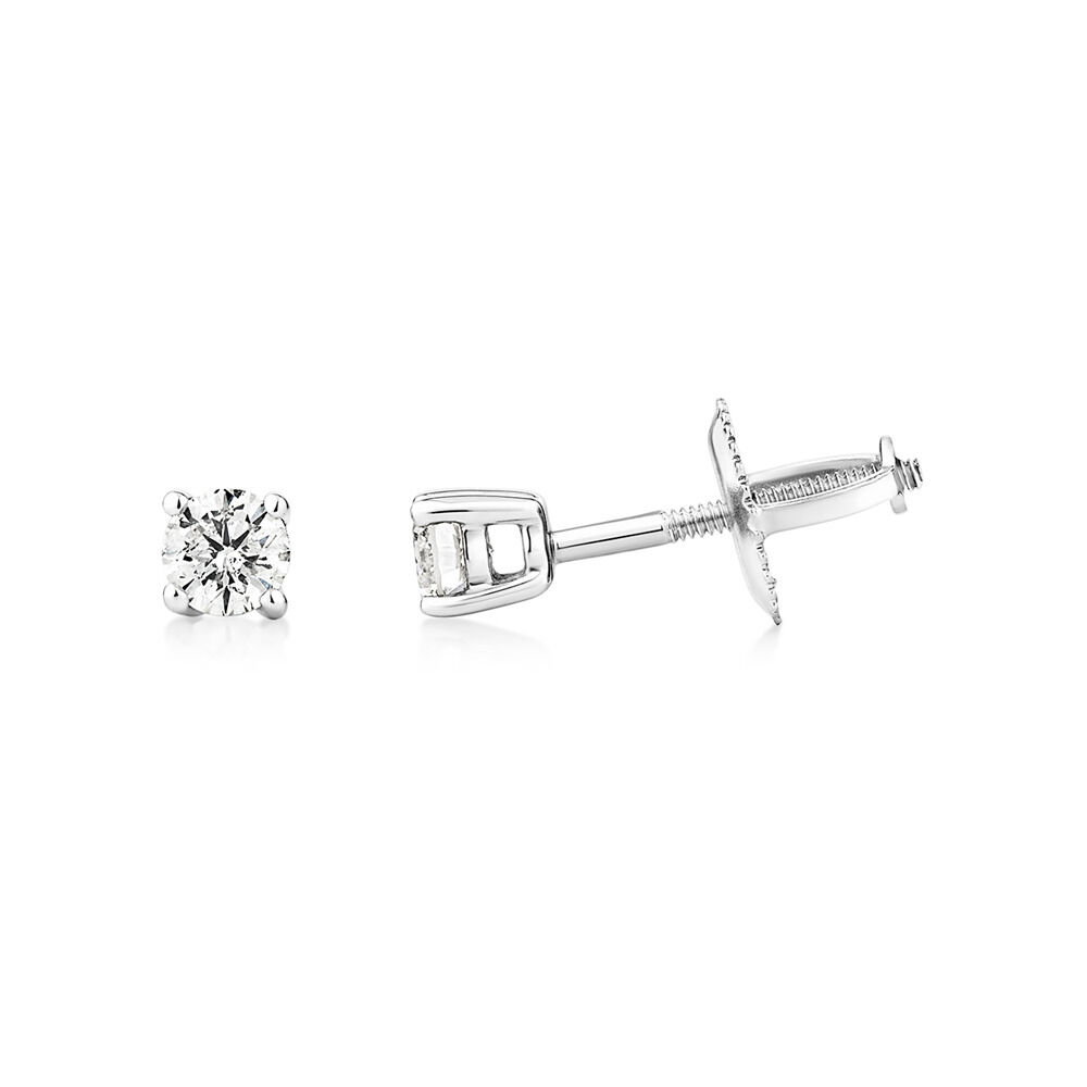 Certified Stud Earrings with 0.30 Carat TW of Diamonds in 14kt White Gold