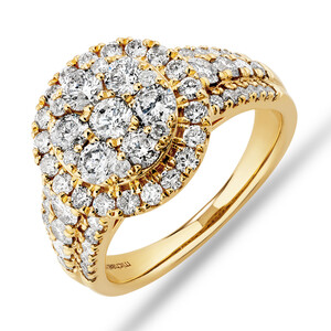 Round Halo Ring with 2.00kt TW of Diamonds in 10kt Yellow Gold