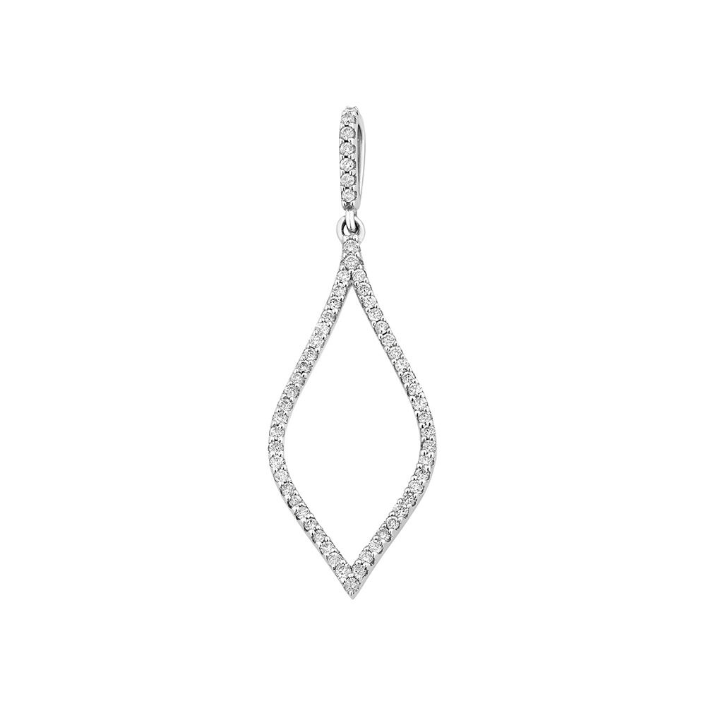 Open Drop Pendant with 0.25 Carat TW of Diamonds in Sterling Silver