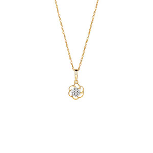 Flower Pendant with Diamonds in 10kt Yellow Gold