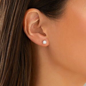 Stud Earrings with 1 Carat TW of Diamonds in 14kt White Gold