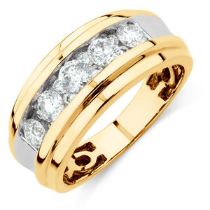 Men's Ring with 1 1/4 Carat TW of Diamonds in 14kt Yellow Gold