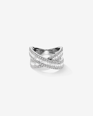 1.50 Carat TW Diamond Crossover Ring in 14kt White Gold