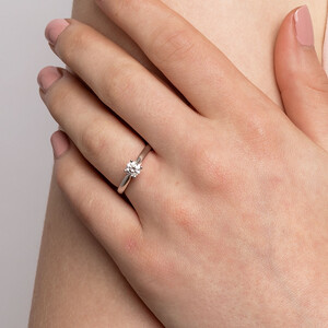 Evermore Solitaire Engagement Ring with 1/2 Carat TW Diamond in 14kt White Gold