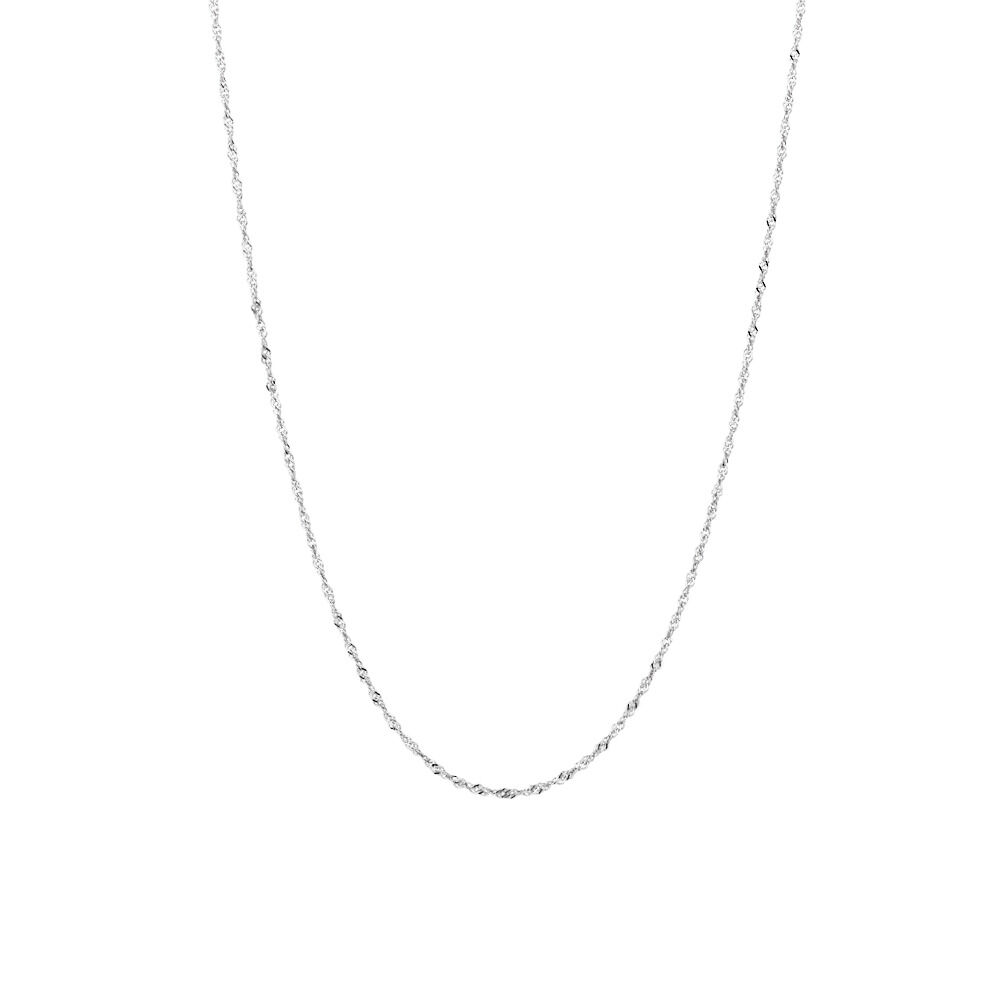 45cm (18") Diamond Cut Singapore Chain in 14kt White Gold