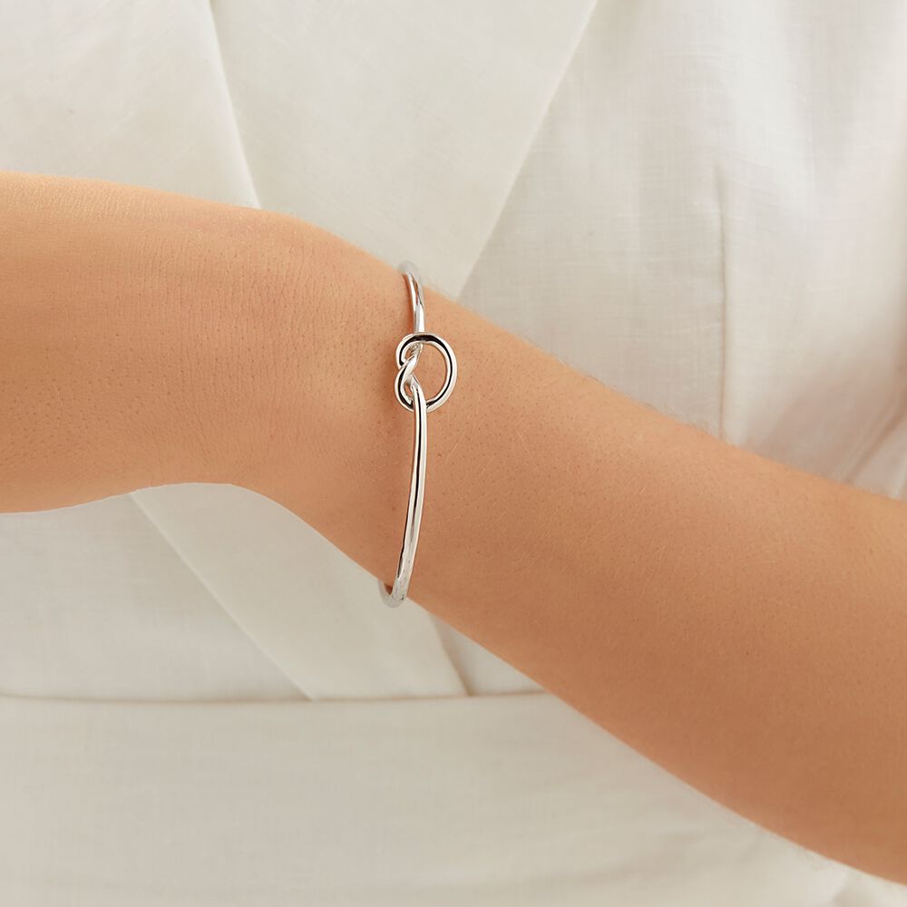 Knot Bangle in Sterling Silver