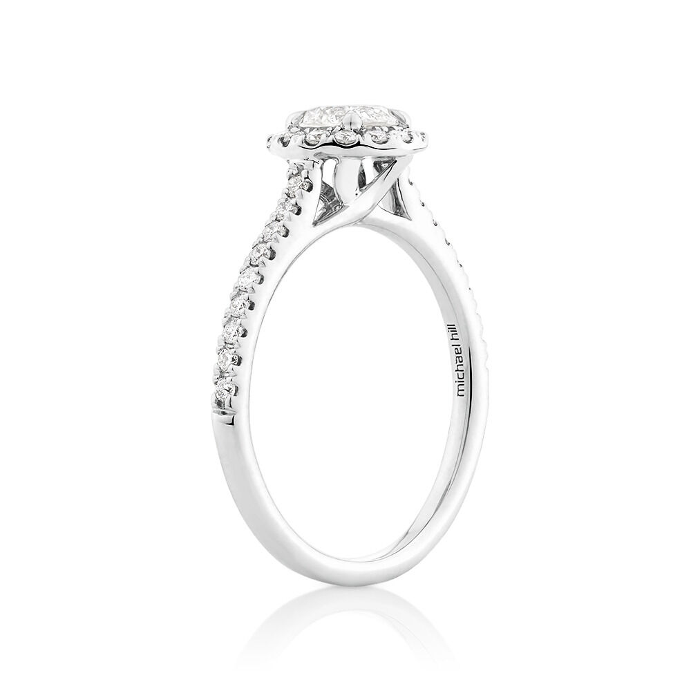 Engagement Ring with 0.92 Carat TW of Diamonds in 14kt White Gold