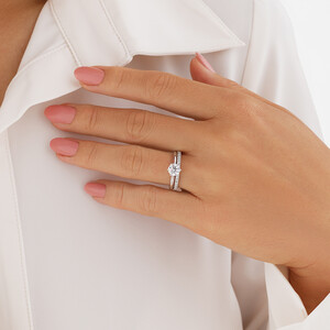 Certified Solitaire Engagement Ring with A 1 Carat TW Diamond in 14kt White Gold