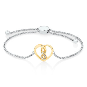 Infinitas Bracelet with Diamonds in Sterling Silver & 10kt Yellow Gold