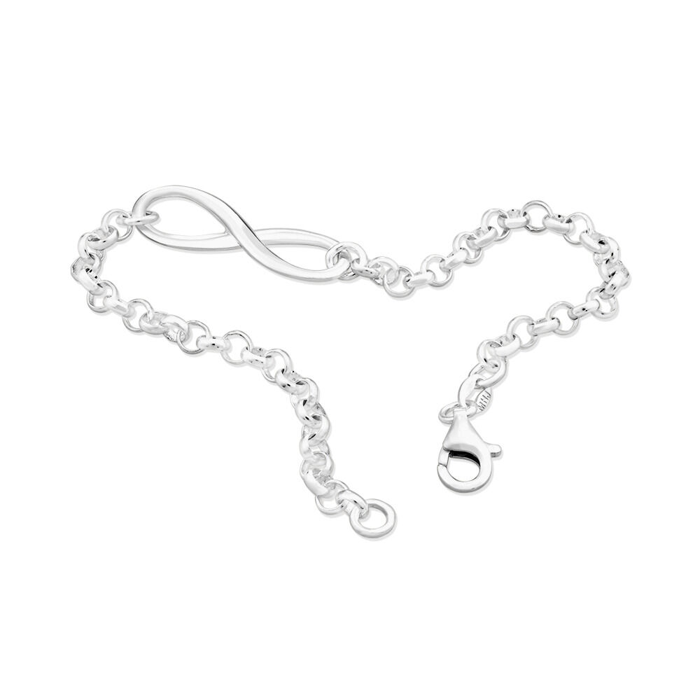 19cm (7.5") Infinity Bracelet in Sterling Silver