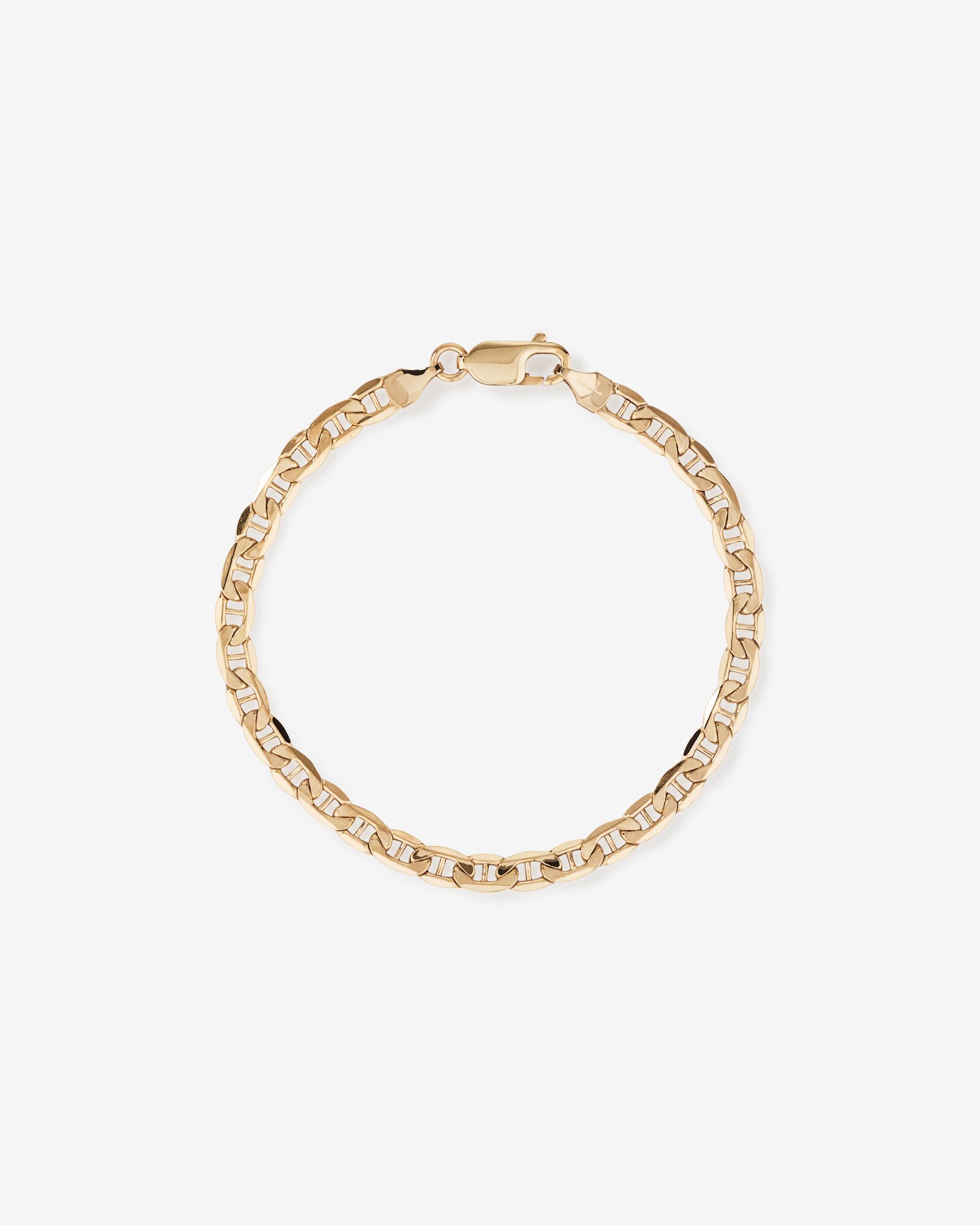 19cm 7.5 4.5mm 5mm Width Hollow Anchor Bracelet in 10kt Yellow Gold