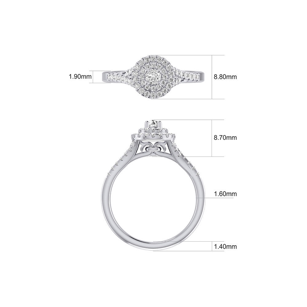 Bridal Set With 0.60 Carat TW of Diamonds In 10kt White Gold
