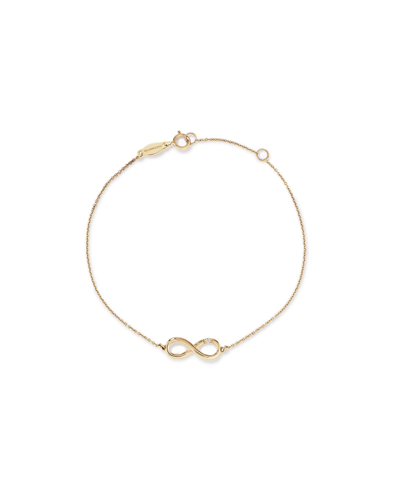 Bracelet Infini En Laiton - Topaze Blanche 6.6ct & Accents Diamant - Longueur 7.5