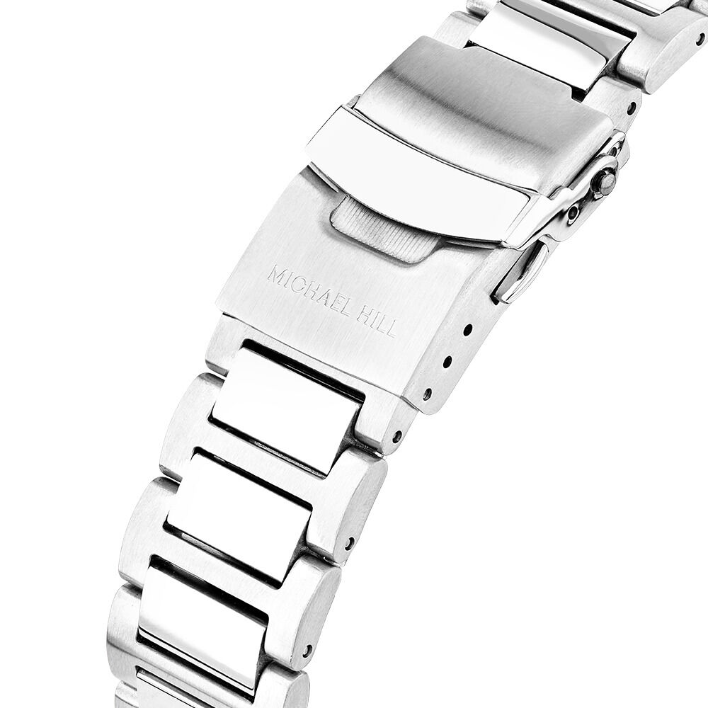 Black dial stainless online steel strap watch