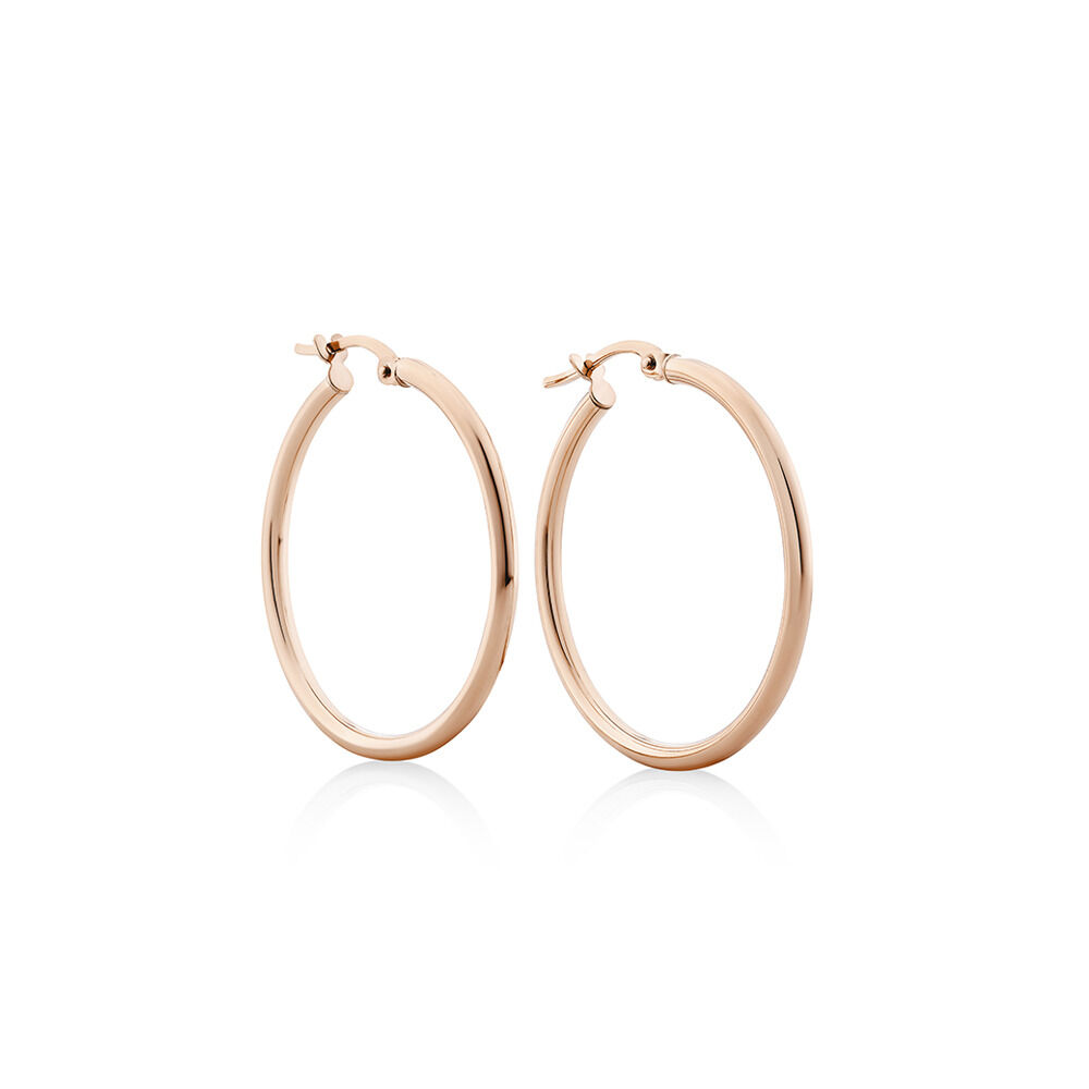 25mm Hoop Earrings in 10kt Rose Gold