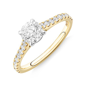 Engagement Ring with 1 1/4 Carat TW of Diamonds in 14kt Yellow/White Gold