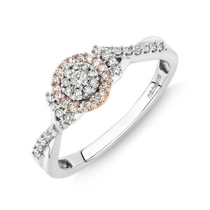 Promise Ring with 1/4 Carat TW of Diamonds in 10kt White & Rose Gold