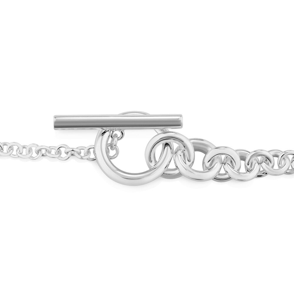 19.5cm Graduated Fob Chain Bracelet in Sterling Silver