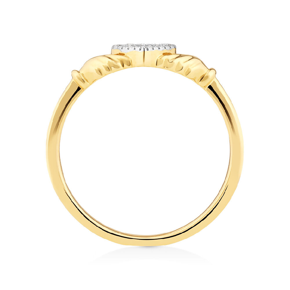 Claddagh Ring With Diamonds In 10kt Yellow Gold
