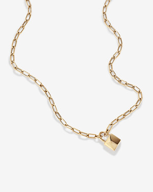 Signature Lock Necklace in 10kt Yellow Gold