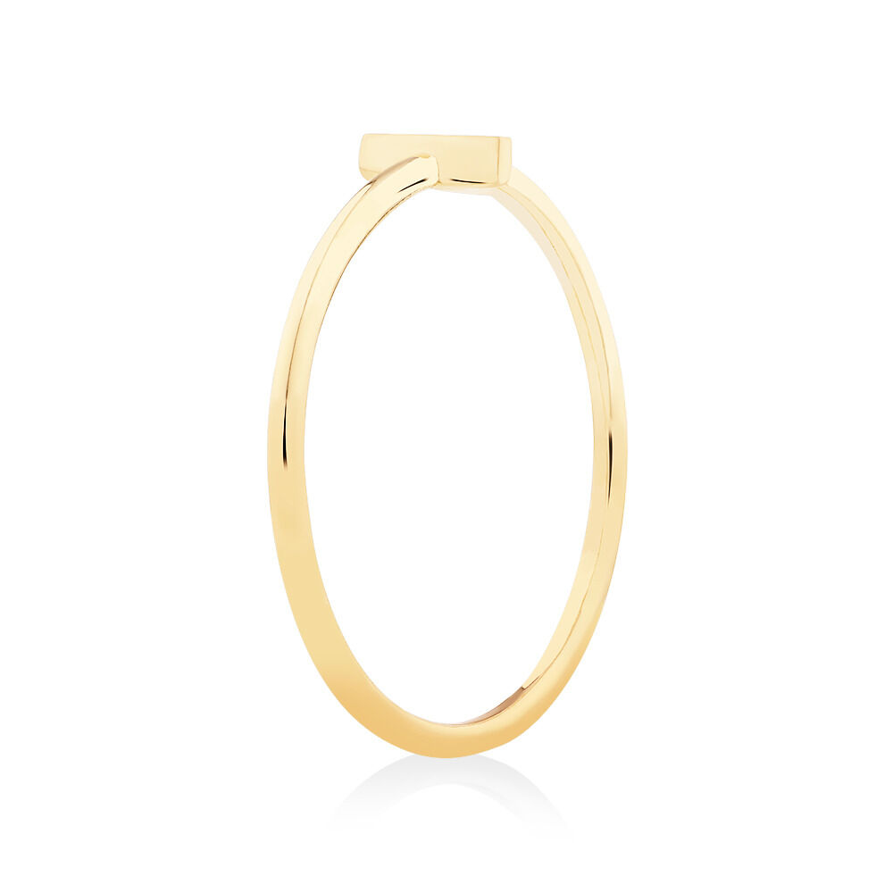 P Initial Ring in 10kt Yellow Gold
