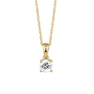 Solitaire Pendant with a 1/4 Carat Diamond in 18kt White Gold