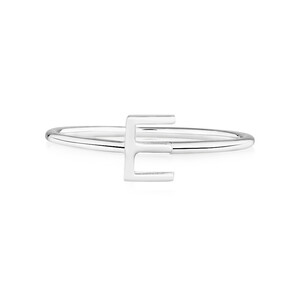 E Initial Ring in Sterling Silver