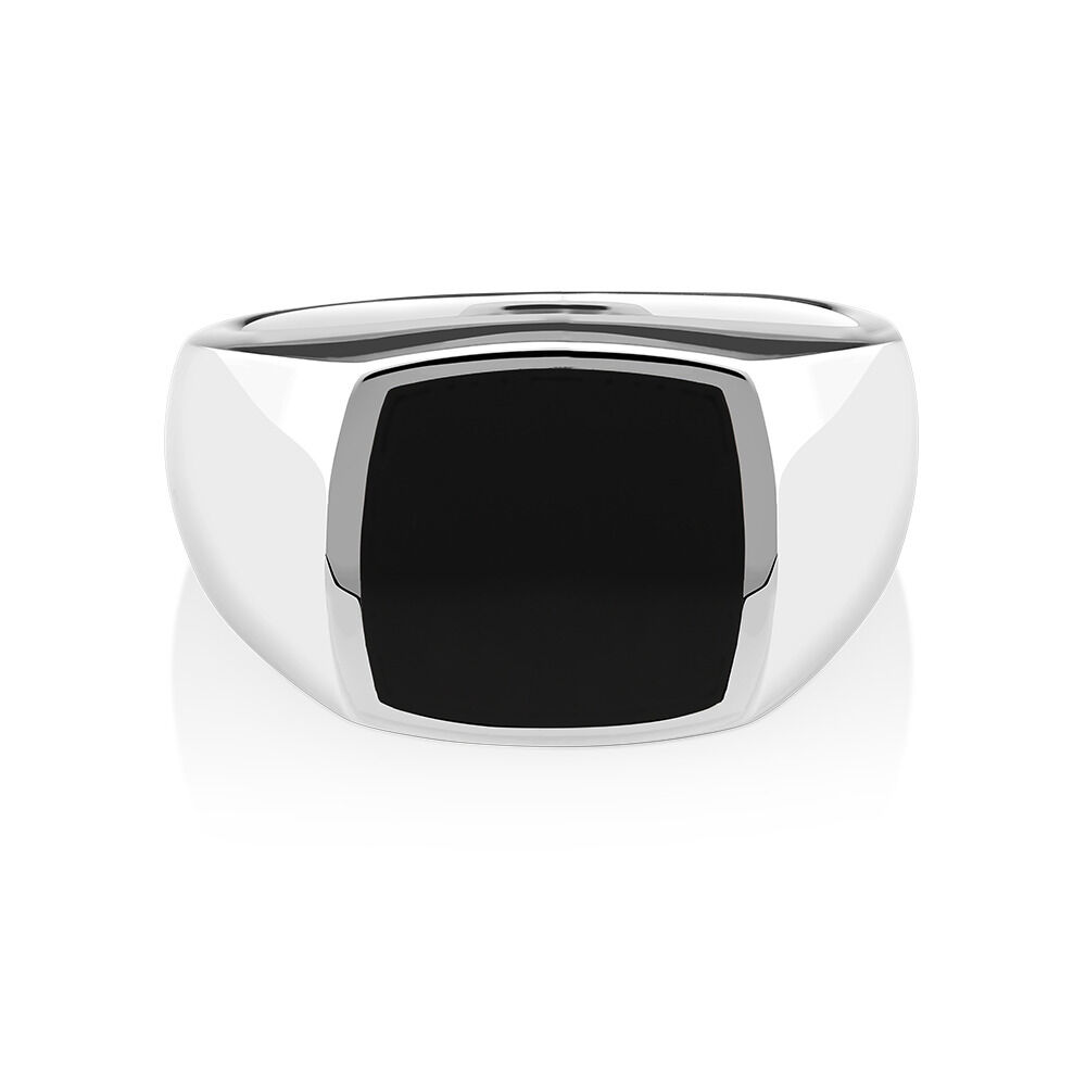 Ring with Black Onyx in Sterling Silver