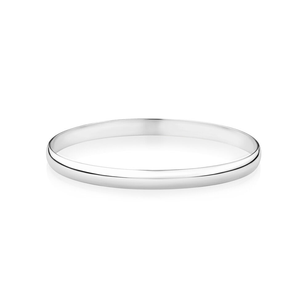 5.7mm Width Solid Round Bangle in Sterling Silver