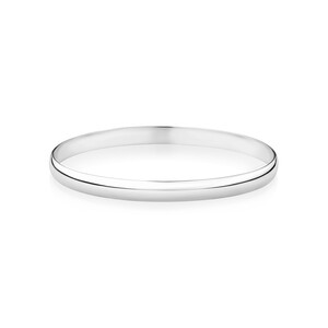 5.7mm Width Solid Round Bangle in Sterling Silver
