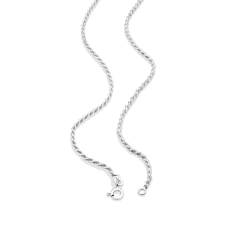 50cm (20") 1.5mm-2mm Width Rope Chain in Sterling Silver