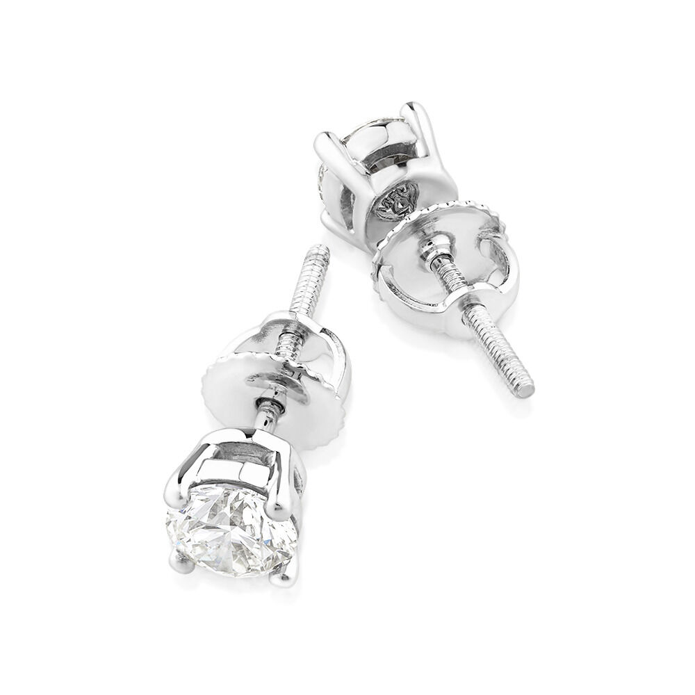 Earrings with 1 Carat TW of Diamonds in 14kt White Gold