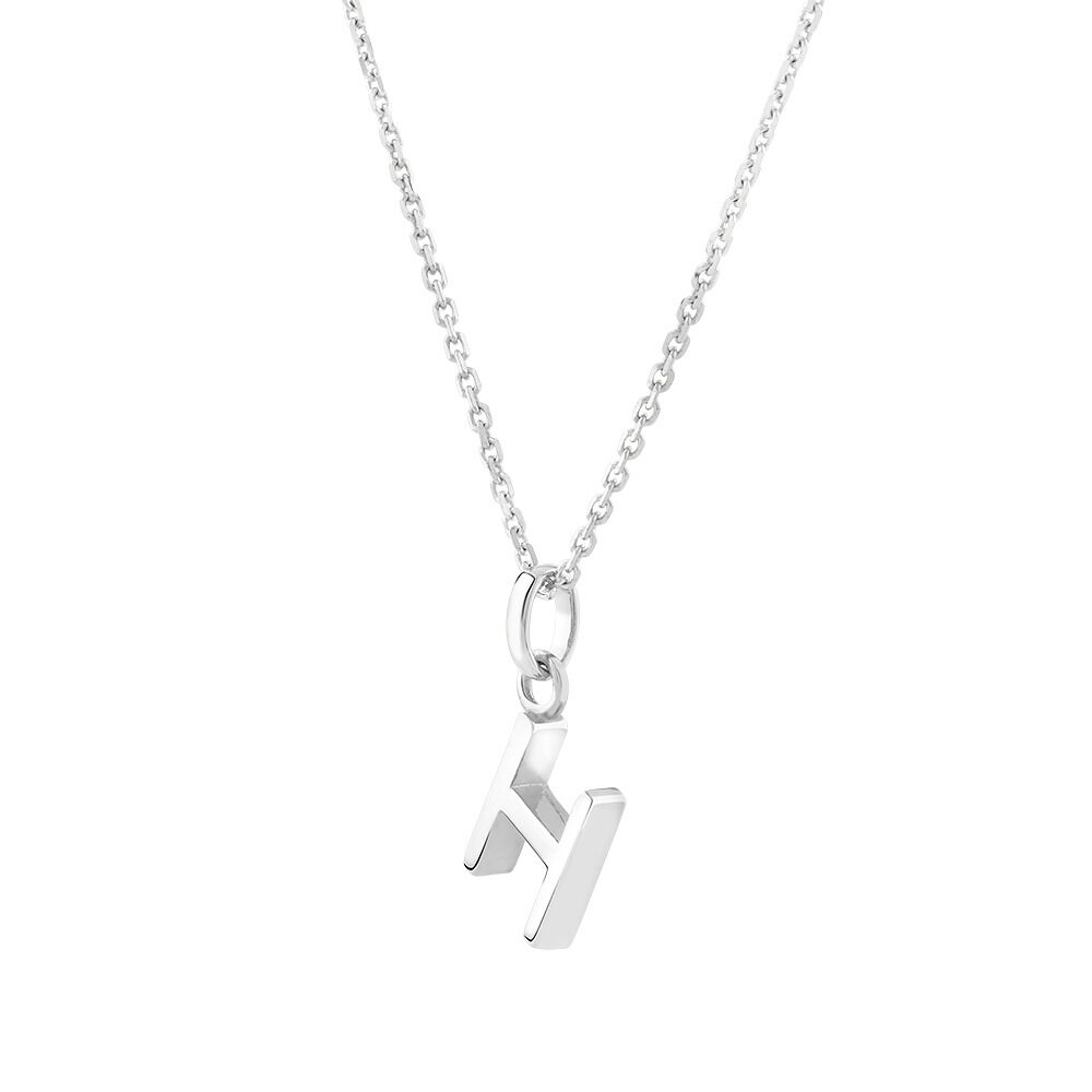 "H" Initial Pendant in Sterling Silver