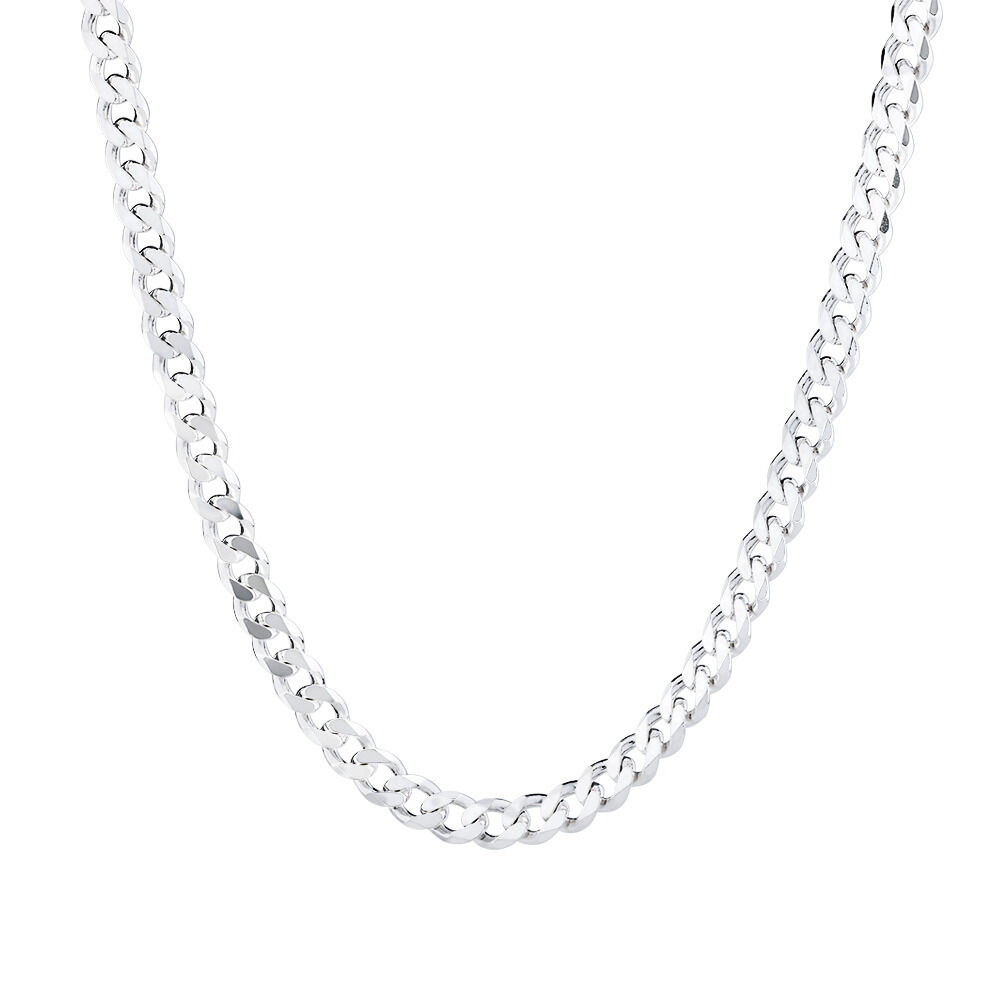 55cm (22") 5mm-5.5mm Width Curb Chain in Sterling Silver