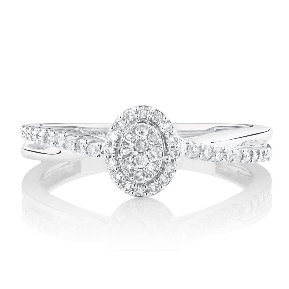 Promise Ring with 0.15 Carat TW of Diamonds in 10kt White Gold