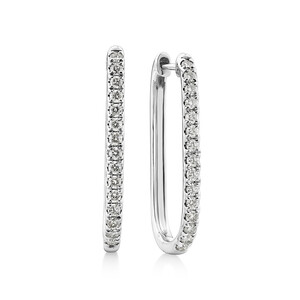 Huggies with 0.45 Carat TW of Diamonds in 10kt White Gold