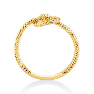 Overhand Rope Knot Ring in 10kt Yellow Gold