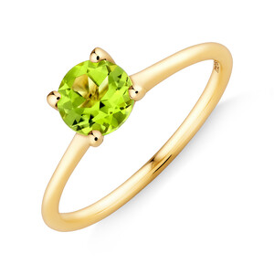 Peridot Ring in 10kt Yellow Gold
