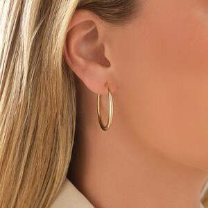 27mm Tapered Creole Earrings in 10kt Yellow Gold