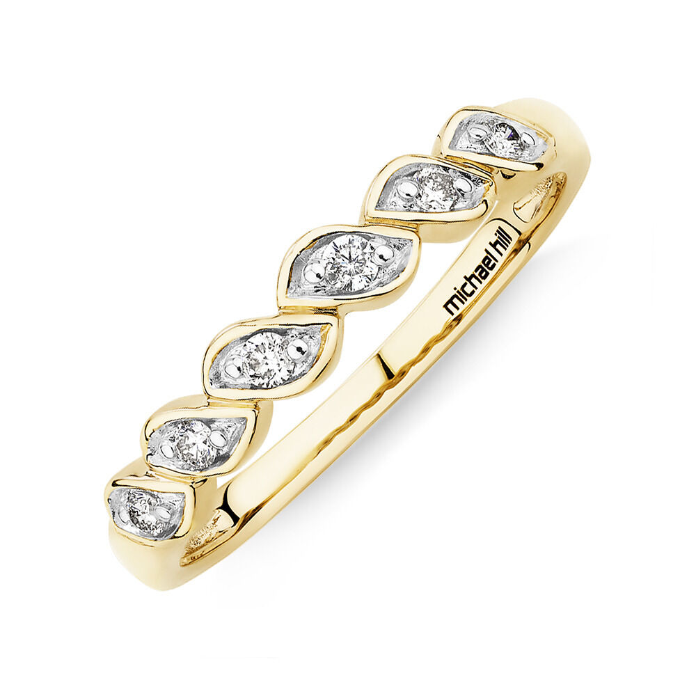Fancy Twist Ring with 0.10 Carat TW of Diamonds in 10kt Yellow Gold