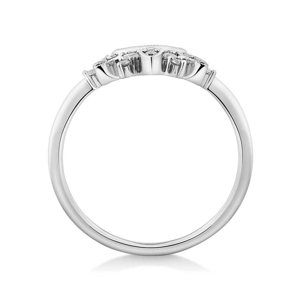 Evermore Contoured Wedding Band with Diamonds in 10kt White Gold