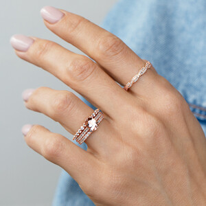 Evermore Twist Wedding Band with 0.20 Carat TW of Diamonds in 10kt Rose Gold