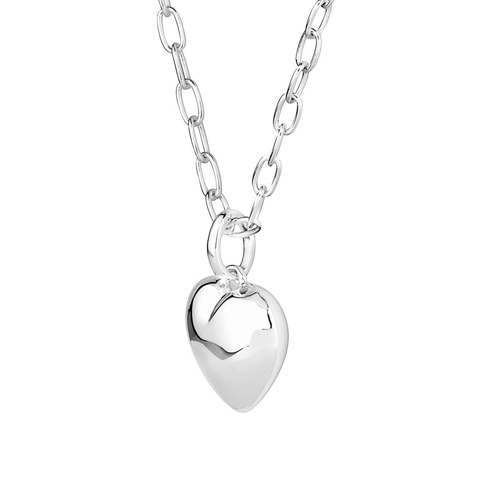45cm (18") Small Heart Pendant in Sterling Silver