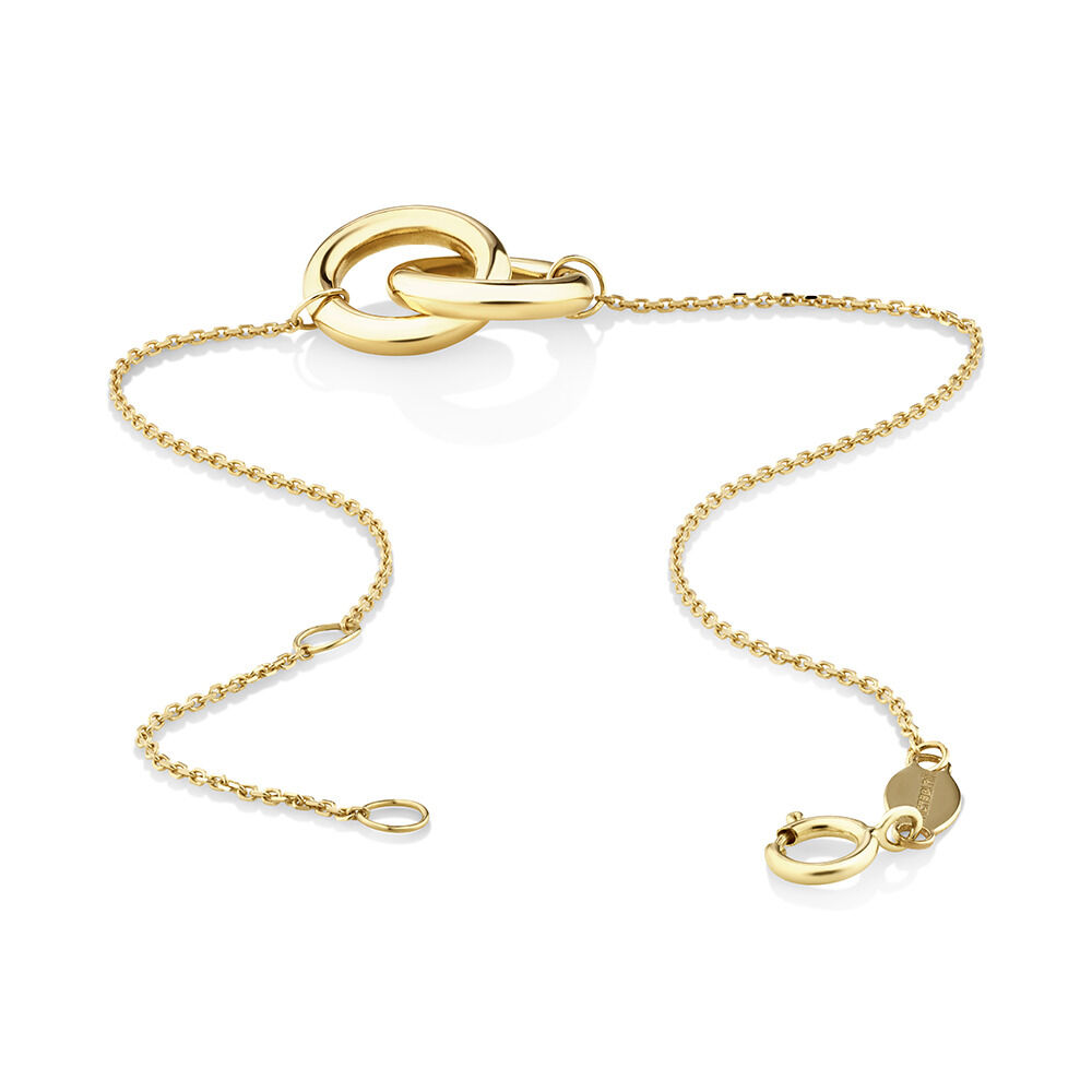 19cm (7.5”) Double Circle Bracelet in 10kt Yellow Gold