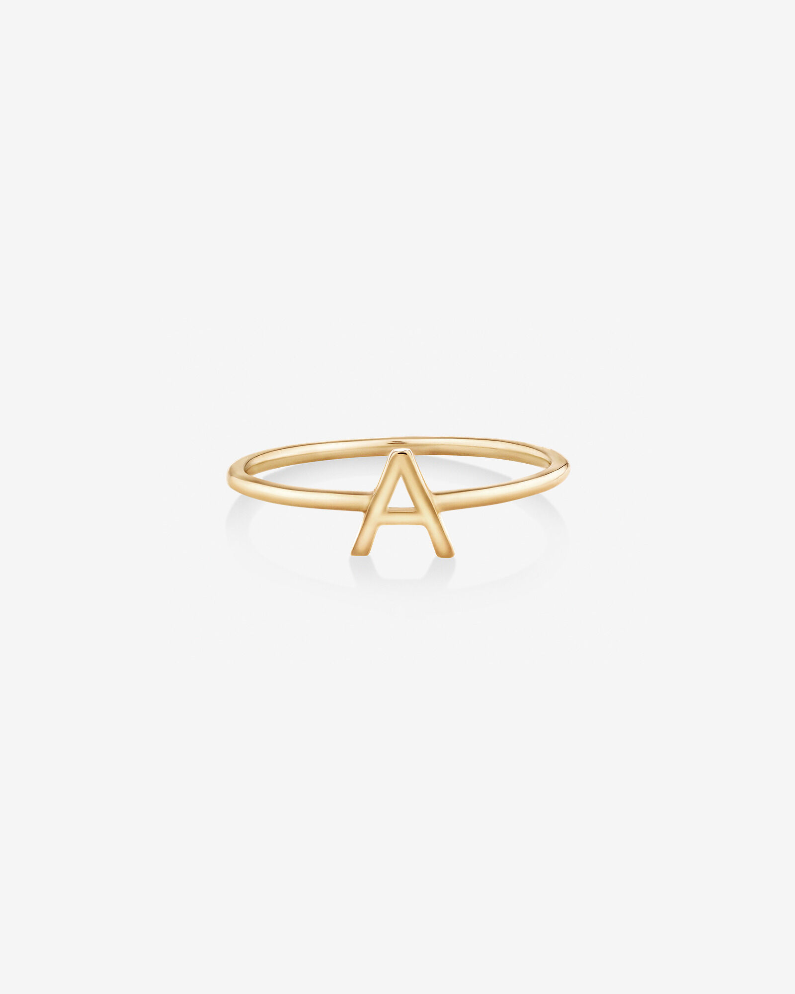 A Initial Ring in 10kt Yellow Gold