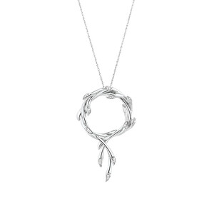 Willow Twist Pendant with Diamonds in Sterling Silver